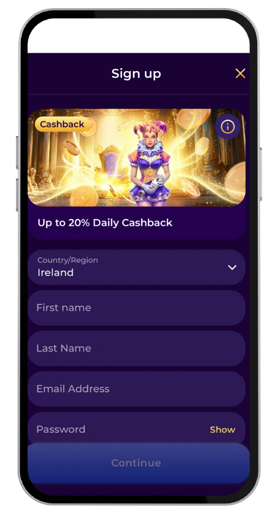 RegalRush Casino register